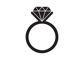 Diamond studded engagement ring vector illustration design