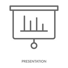 Presentation Icon Line Style. Design Vector Illustration