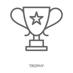 Trophy Icon Line Style. Design Vector Illustration