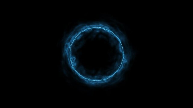 blue shockwave explosion animation with black background