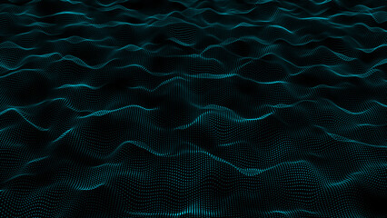 Flowing wave Dot halftone pattern. Network, Digital, science, and technology