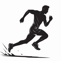 Naklejka premium silhouette of a man running