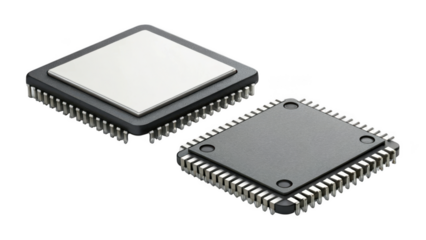 different style Microchip technology component on transparent