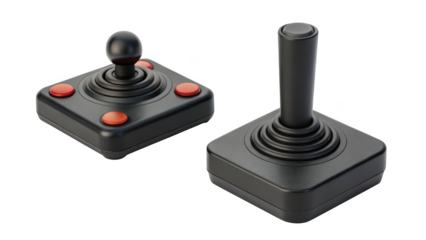 different style Retro Gaming Joystick isolated on transparent