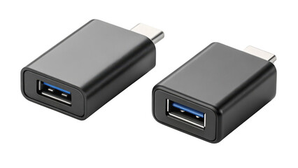 different style USB adapter on transparent