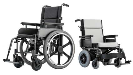 different style electric wheelchair on transparent