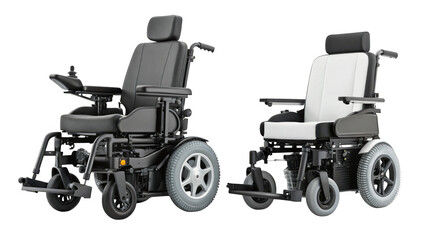 different style electric wheelchair on transparent