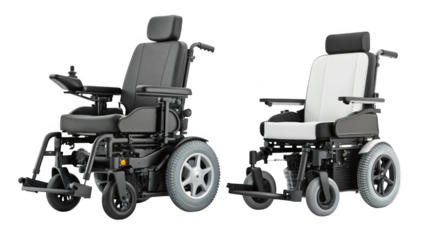 different style electric wheelchair on transparent