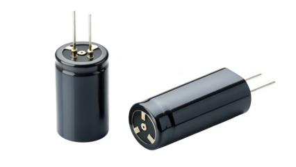 different style Electrolytic capacitor on transparent