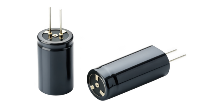 different style Electrolytic capacitor on transparent