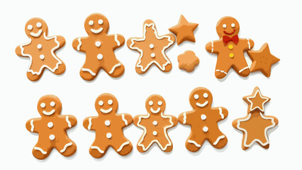 Fototapeta premium christmas gingerbread cookies set