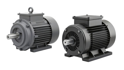 different style 3d illustration, motor with a screw on transparent 