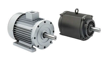 different style 3d illustration, motor with a screw on transparent 
