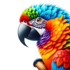 Obraz premium Beautiful colorful parrot isolated on white background 