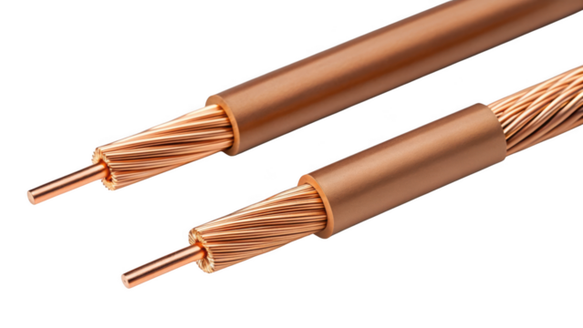 different style copper electrical wire on transparent - Powered by Adobe