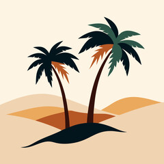 Desert Palm Tree Duo