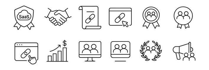 Business, marketing line icon set. professional, communication symbols collection