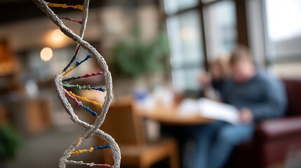 Dna replication models displayed in university biology lab educational environment scientific concept