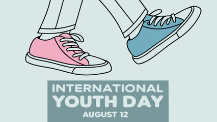 Fototapeta premium International youth day celebration with colorful sneakers