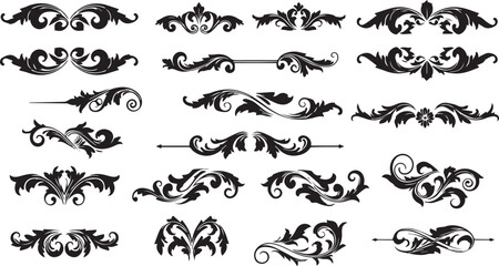Black Ornate Flourishes and Decorative Swirls scroll