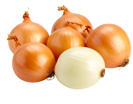 Peeled Shallots Isolated on White Background