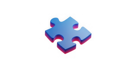 Ai generated image of blue puzzle piece isolated on transparent background
