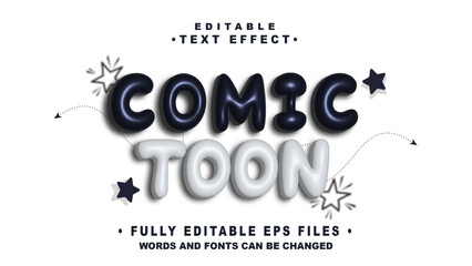 3d cartoon style comic toon  text effect