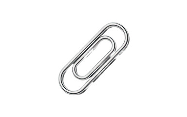 Securely bind your documents with this shiny, professional metal paperclip, essential for organization and efficiency