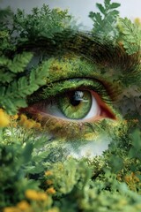 Eye adorned with foliage