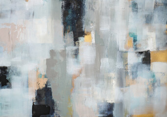 Soft and minimalistic abstract artwork with delicate lines and muted tones, creating a calm and refined aesthetic for modern interiors