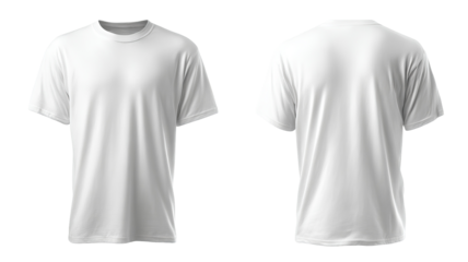 High-resolution white t-shirt PNG template with seamless transparent background for professional apparel mockups and graphic design cutouts