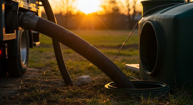 Septic Tank Pumping Service with Sunset