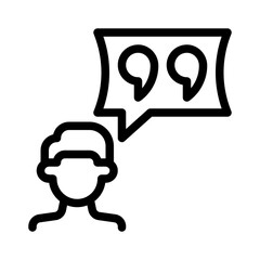 quote marks line icon