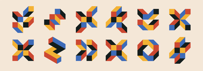 Set of minimal 3D geometric design elements