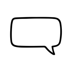 Hand-drawn rectangular speech bubble. Perfect for comics, chat boxes, and message designs in vector format.