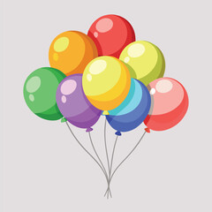 Obraz premium Colored Transparent Balloons Bunch