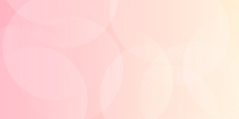 Minimalist banner background, pastel colorful, pink and yellow gradations. Circle effect style geometric, abstract background.
