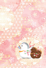 午　年賀状　干支　背景