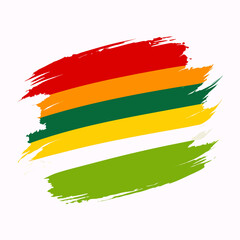 Obraz premium Abstract brush stroke stripes in red orange green yellow and white on a clean background