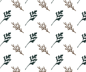 Organic Nature Pattern: This image features a symmetrical, repetitive arrangement of botanical elements. The pattern's natural aesthetics evoke a sense of calmness.