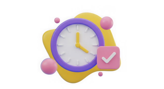 Ai generated image of clock with check mark isolated on transparent background - Powered by Adobe