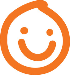 cute doddle orange smiley face. vector handrawn illustration