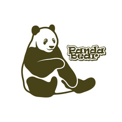 Panda Bear logo design vector. Silhouette Panda Template Illustration