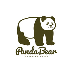 Panda Bear logo design vector. Silhouette Panda Template Illustration
