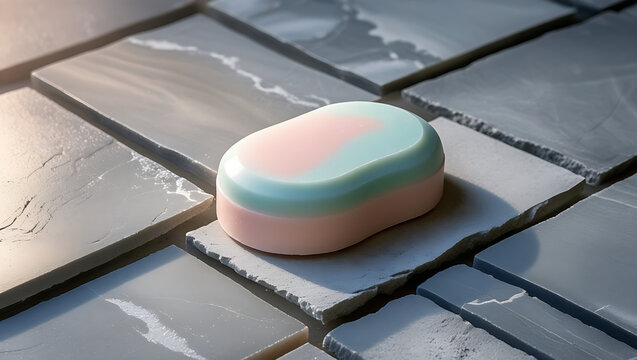 delicate rounded pastel soap bar is posi ai genrative