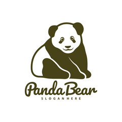 Panda Bear logo design vector. Silhouette Panda Template Illustration