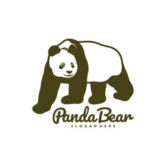 Panda Bear logo design vector. Silhouette Panda Template Illustration