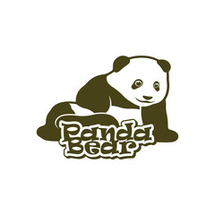 Panda Bear logo design vector. Silhouette Panda Template Illustration