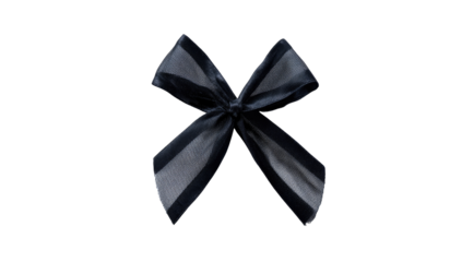 Dark gray and black striped ribbon bow