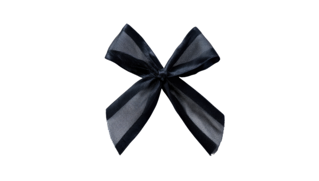 Dark gray and black striped ribbon bow - Powered by Adobe